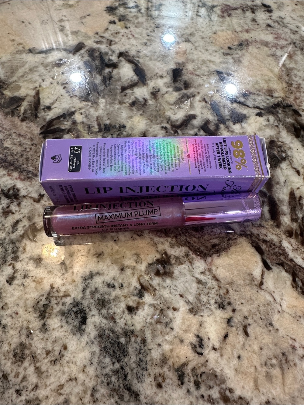 Too Faced Lip Injection Maximum Plump Gloss — Shimmery Mauve Pink
